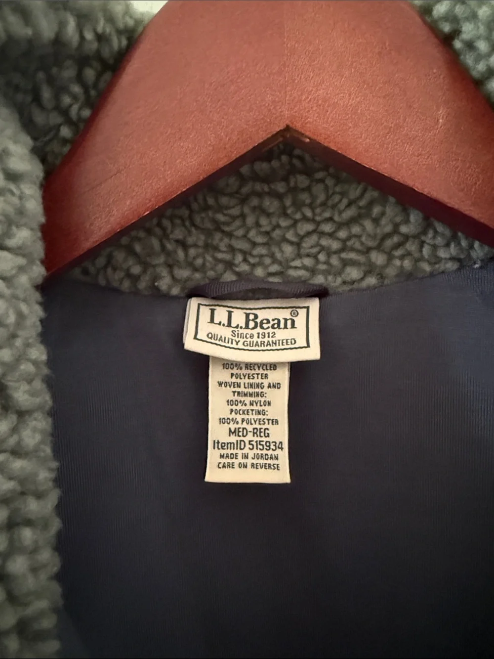L.L.Bean Sage Green Sherpa Fleece Long Vest